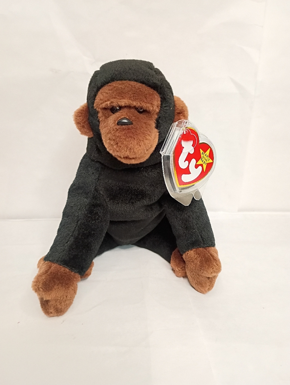 Ty Beanie Baby Brown & Black Gorilla Plush